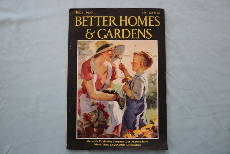 1933 JULY BETTER HOMES & GARDENS MAGAZINE - A MOTHER AND SON COVER - E 26568