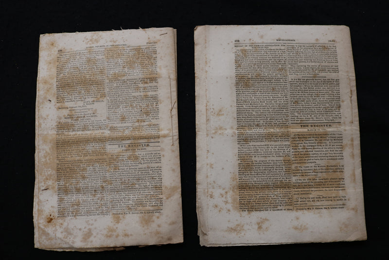 1831 THE REGISTER OF PENNSYLVANIA - LOT OF 2 - K 2479