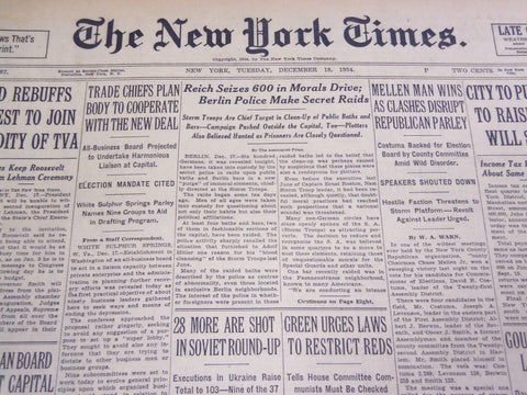 1934 DECEMBER 18 NEW YORK TIMES - REICH SEIZES 600 IN MORALS DRIVE - NT 4219