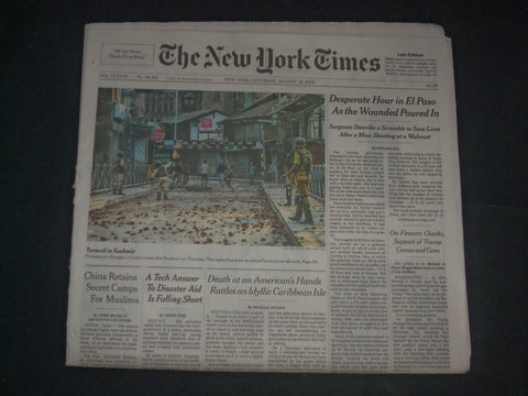 2019 AUGUST 10 NEW YORK TIMES - DESPERATE HOUR IN EL PASO AS WOUNDED POURED IN