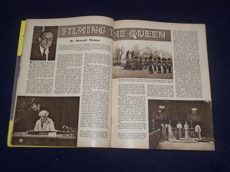 1953 JUNE FILM REVIEW MAGAZINE - FILMING THE QUEEN - STEWART GRANGER - J 9668