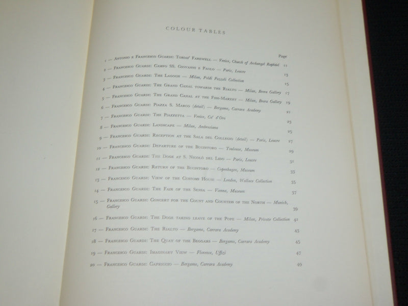 1956 FRANCESCO GUARDI HARDCOVER BOOK BY VITTORIO MOSCHINI - R 728V