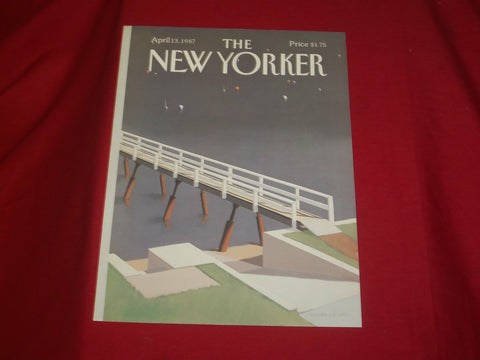 1987 APRIL 13 NEW YORKER MAGAZINE FRONT COVER ONLY - GREAT ART FOR FRAMING