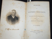 1852 MEMOIR OF ALFRED BENNETT BOOK BY H. HARVEY - KD 9420