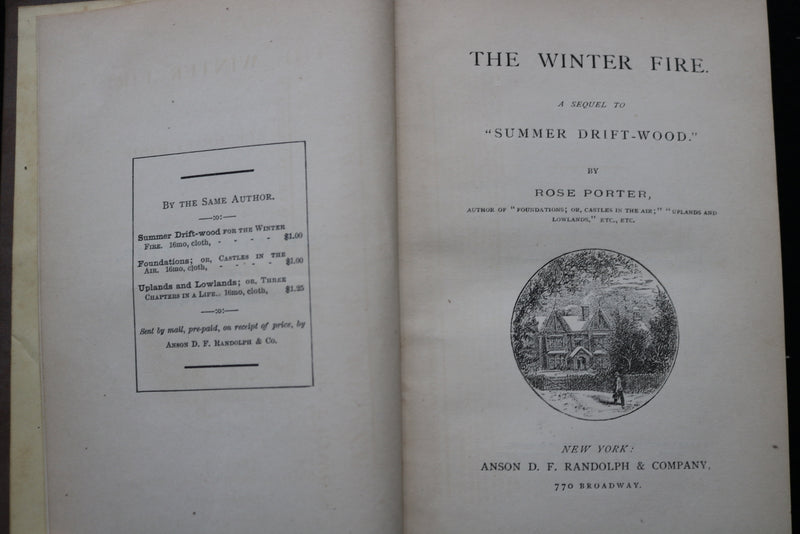 1874 THE WINTER FIRE HARDCOVER BOOK BY ROSE PORTER - KD 9468