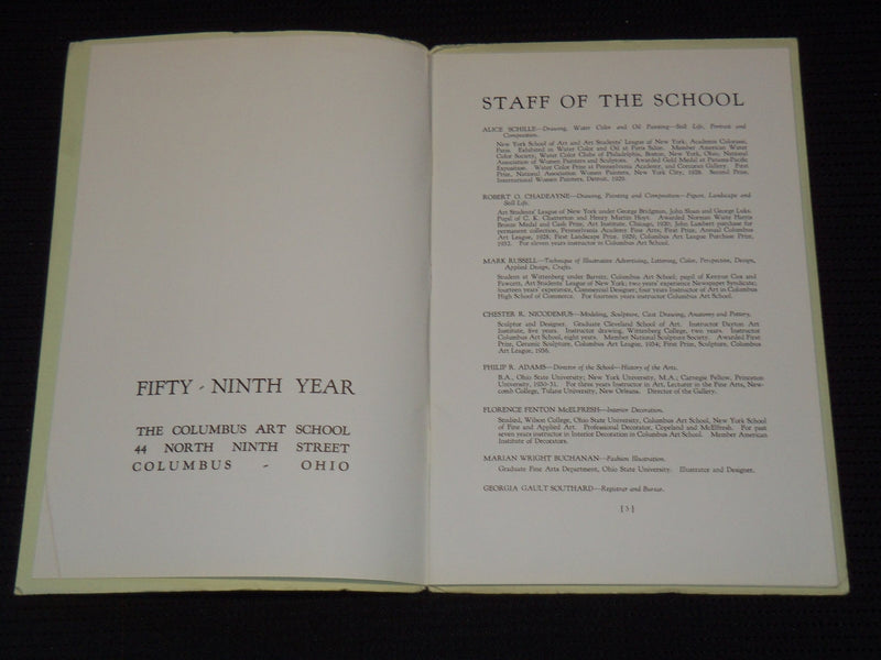 1938-1939 COLUMBUS GALLERY OF FINE ARTS SCHOOL WINTER SEASON - J 7976