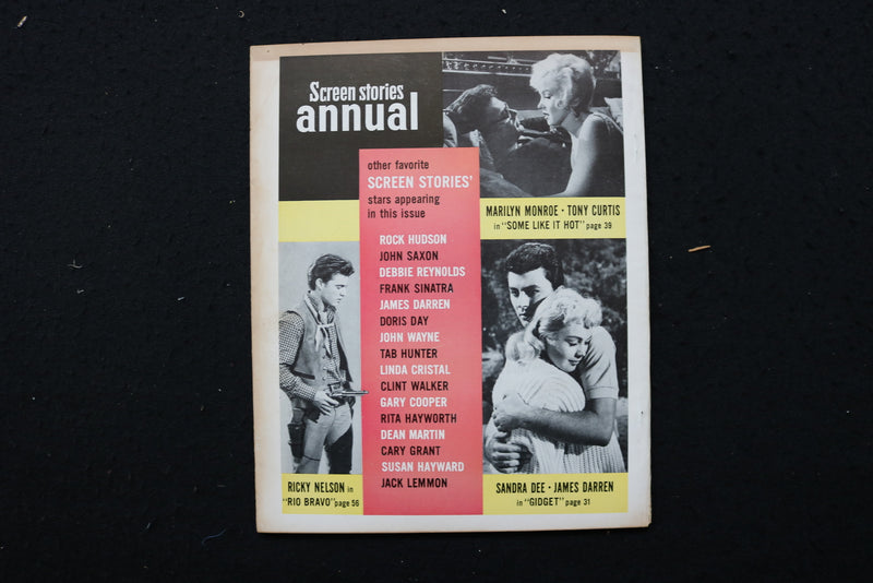 1960 SCREEN STORIES ANNUAL MAGAZINE - JANET LEIGH & TONY CURTIS COVER - E 24288