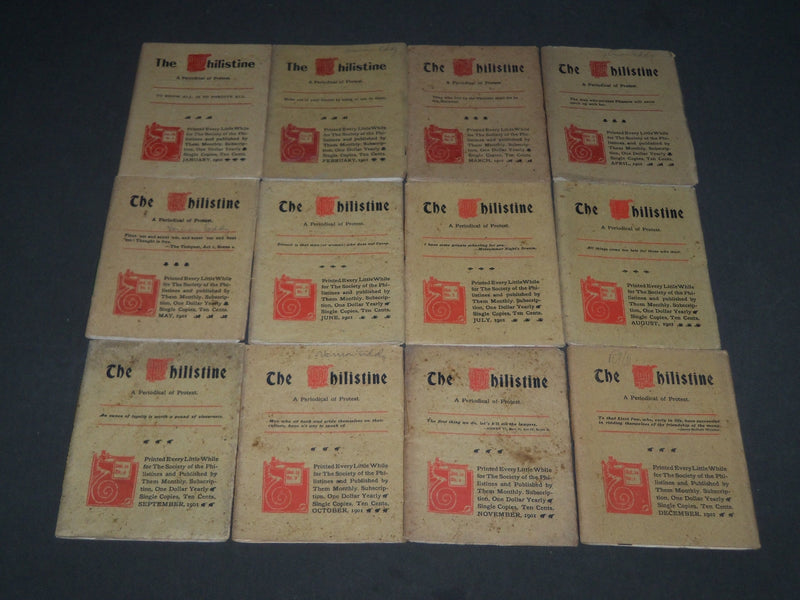 1901 THE PHILISTINE MAGAZINE LOT OF 12 ISSUES - BY ELBERT HUBBARD - WR 709G