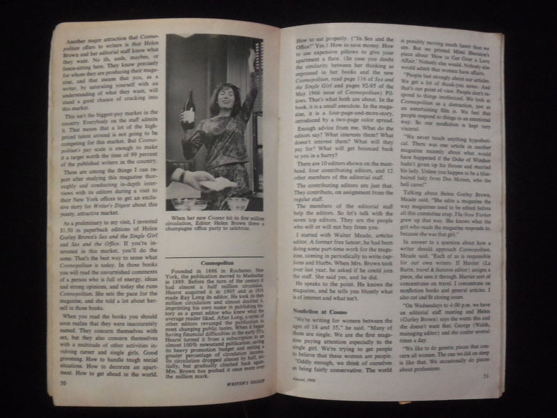 1966 WRITER'S DIGEST MAGAZINE - LOT OF 4 - HELEN GURLEY BROWN - K 109