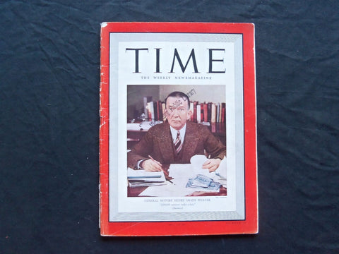 1938 NOVEMBER 14 TIME MAGAZINE - GM'S HENRY GRADY WEAVER - T 636