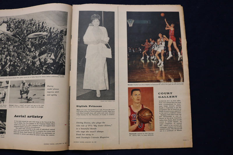 1961 JANUARY 22 SUNDAY NEWS COLOROTO MAGAZINE - YUL BRYNER -JOHNNY KERR- E 23191