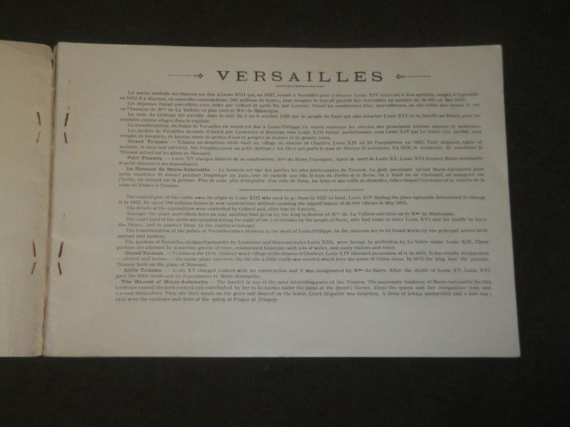 1920'S VERSAILLES ET TRIANONS VIEW BOOK - NICE PHOTOS - J 3549