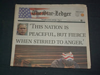 2001 SEPTEMBER 15 THE STAR-LEDGER NEWSPAPER - NATION IS PEACEFUL, BUT - NP 3474