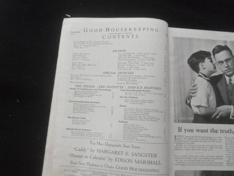 1936 SEPTEMBER GOOD HOUSEKEEPING MAGAZINE - NICE ILLUSTRATED COVER - ST 4282Y