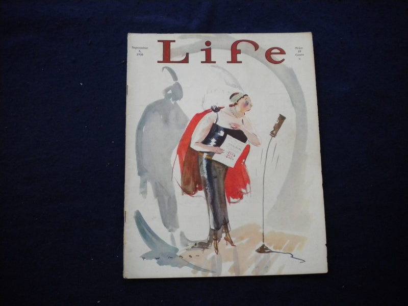 1930 SEPTEMBER 5 LIFE MAGAZINE - OPERA SINGER ILLUSTRATED COVER - L 772S