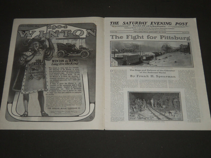 1904 JANUARY 16 THE SATURDAY EVENING POST MAGAZINE - ILLUSTRATED COVER - SP 448