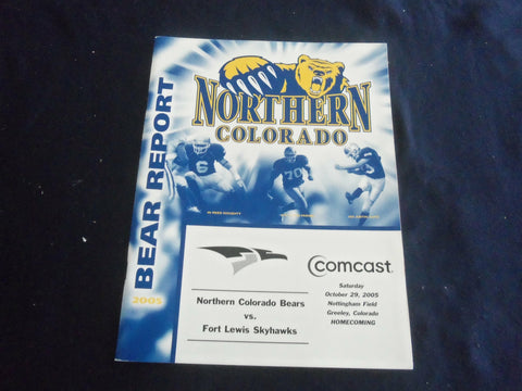 2005 OCT 29 FOOTBALL PROGRAM -UNIV NO. COLORADO VS FORT LEWIS COLLEGE - SP 1217J