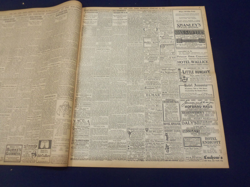 1916 FEB 10 NEW YORK TIMES - NATIONAL BASEBALL LEAGUE 40TH ANNIVERSARY- NT 9031