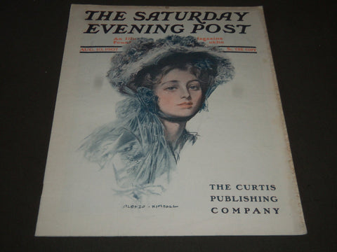 1907 AUGUST 10 THE SATURDAY EVENING POST MAGAZINE - ILLUSTRATED COVER- SP 1017
