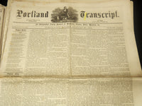 1871 PORTLAND TRANSCRIPT NEWSPAPER LOT OF 14 ISSUES - MAINE - NP 3297Q