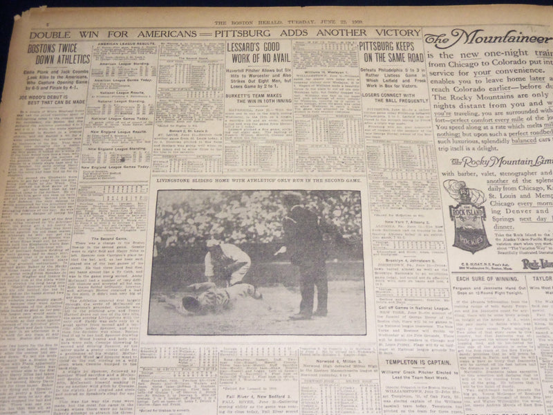 1909 JUNE 22 THE BOSTON HERALD - RALPH HARDING CAUGHT AT MILFORD - BH 371
