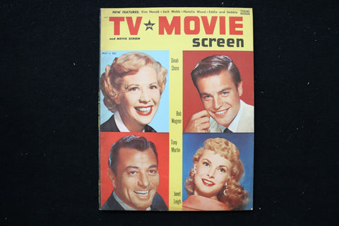 1956 MAY TV AND MOVIE SCREEN MAGAZINE - DINAH SHORE-BOB WAGNER COVER - E 24584