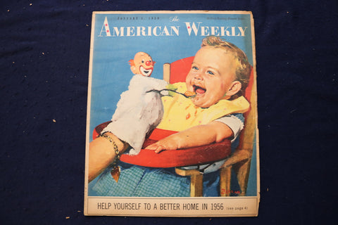 1956 JAN 1 AMERICAN WEEKLY MAGAZINE - JIMMY STEWART ARTICLE AND PHOTO - E 23271