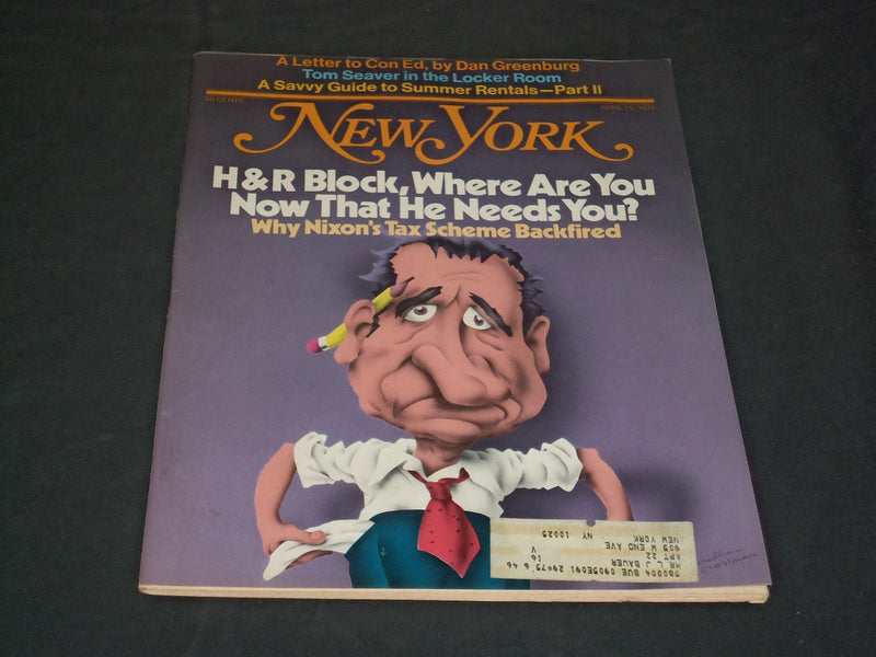 1974 APRIL 15 NEW YORK MAGAZINE - H&R BLOCK AND NIXON'S TAX SCHEME - SP 3835