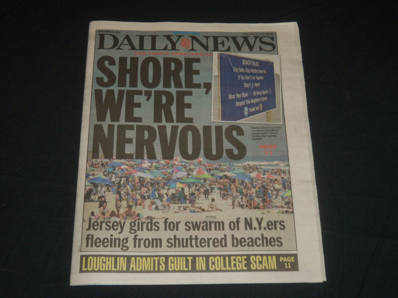 2020 MAY 22 NEW YORK DAILY NEWS NEWSPAPER - SHORE, WE'RE NERVOUS - JERSEY