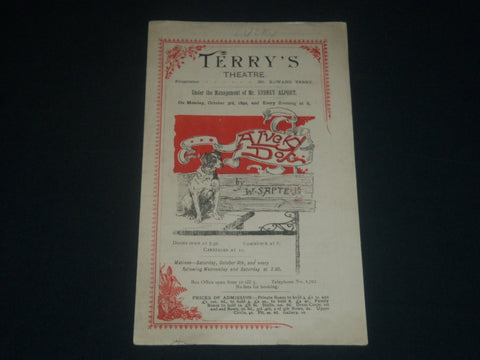 1892 OCTOBER 3 A LUCKY DOG TERRY'S THEATRE PROGRAM - LONDON - J 4217