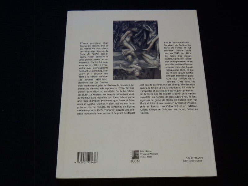1999 RODIN LA PORTE DE L'ENFER SOFTCOVER BOOK - FRENCH - J 7460