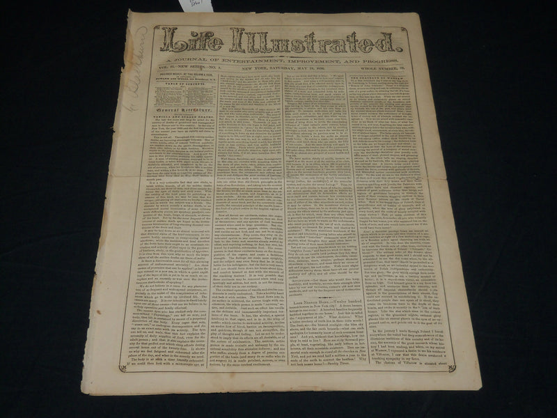 1856 MAY 24 LIFE ILLUSTRATED NEWSPAPER - WATERMAN'S FOOT-STOOL - NP 4856