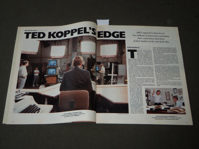 1988 AUGUST 14 NEW YORK TIMES MAGAZINE SECTION - TED KOPPEL COVER - J 3099