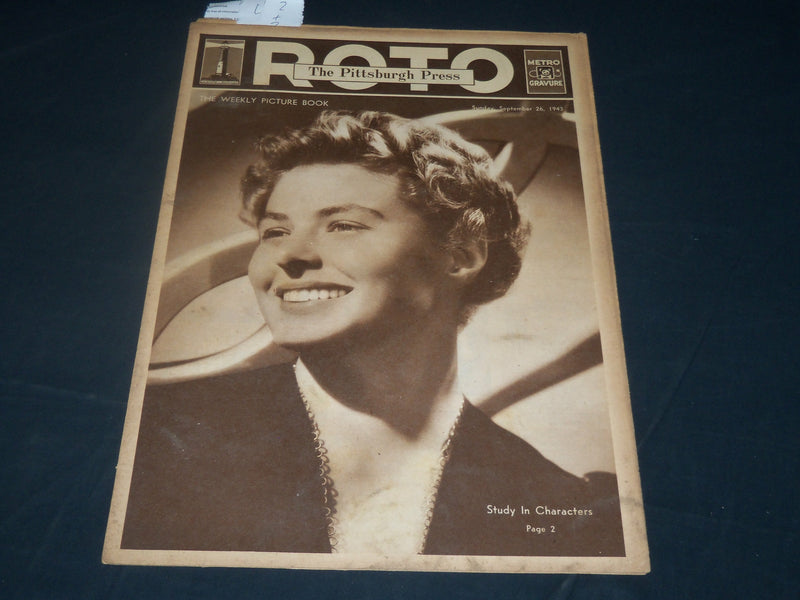 1943 SEPT 26 THE PITTSBURGH PRESS SUNDAY ROTO SECTION - INGRID BERGMAN - NP 4573