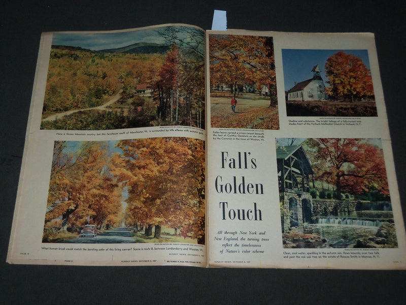 1957 OCTOBER 6 SUNDAY NEWS COLOROTO MAGAZINE SECTION - TAINA ELG COVER - J 2860