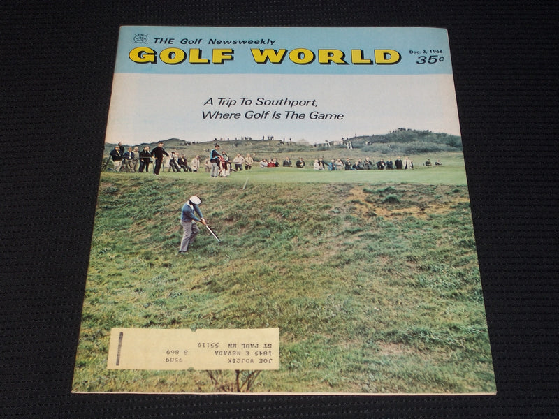 1968 DECEMBER 3 GOLF WORLD MAGAZINE - SOUTHPORT FRONT COVER - E 6544