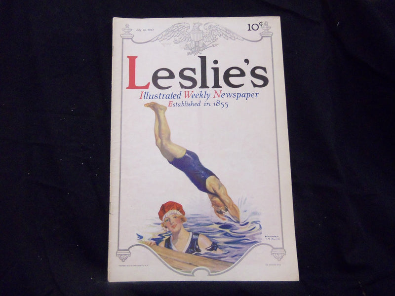 1914 JULY 16 LESLIE'S WEEKLY MAGAZINE - GREAT PHOTOS & ADS - ST 1284