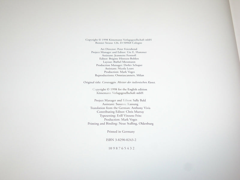 1998 CARAVAGGIO 1571-1610 HARDCOVER BOOK BY EBERHARD KONIG - R 720O