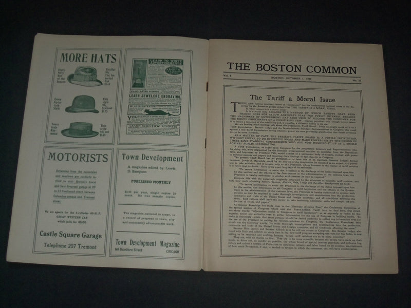 1910 OCTOBER 1 THE BOSTON COMMON MAGAZINE - NEW TRANSIT PROBLEMS - B 6229