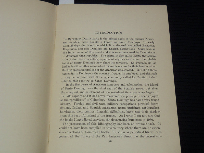 1931 A BIBLIOGRAPHY OF THE BELLES - LETTRES OF SANTO DOMINGO LOT OF 3 - K 2709