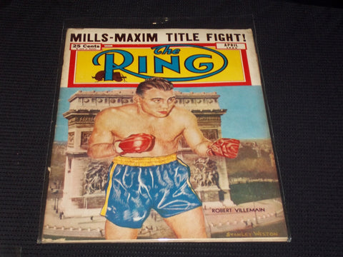 1950 APRIL THE RING MAGAZINE - ROBERT VILLEMAIN FRONT COVER - E 4575