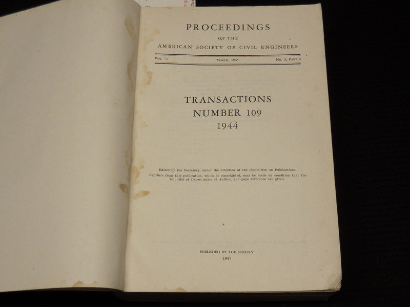 1945 AMERICAN SOCIETY OF CIVIL ENGINEERS PROCEEDINGS PART 2 - K 45