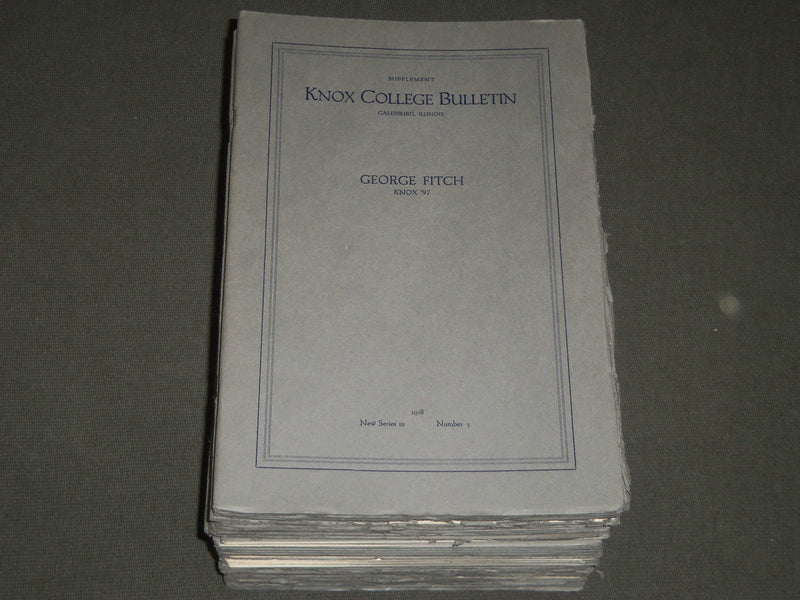 1918 KNOX COLLEGE BULLETIN SUPPLEMENT GEORGE FITCH LOT OF 30 NEW SERIES-KD 2099X