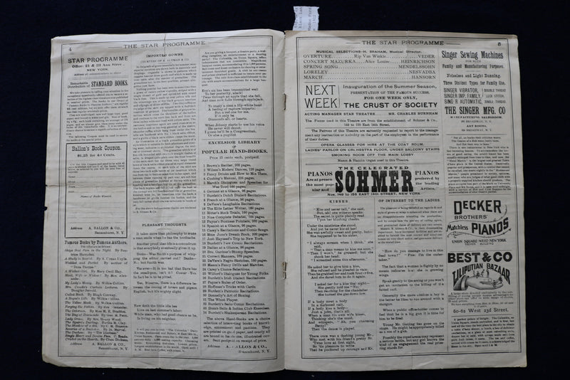 1894 APRIL 23 RIP VAN WINKLE - JOSEPH JEFFERSON PROGRAM - STAR THEATRE - K 1633