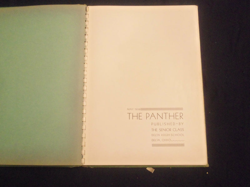 1938 THE PANTHER DELTA HIGH SCHOOL YEARBOOK - DELTA, OHIO - YB 2748