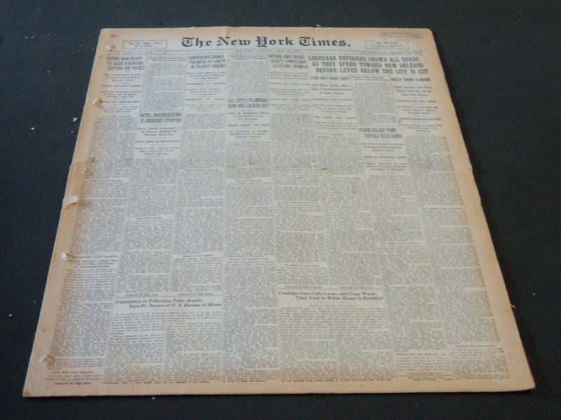 1927 APR 28 NEW YORK TIMES - LOUISIANA REFUGEES SPEED TOWARD ORLEANS - NT 5559