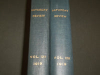 1919 SATURDAY REVIEW 2 BOUND VOLUMES - COMPLETE YR- PUBLISHED IN LONDON - R 1124