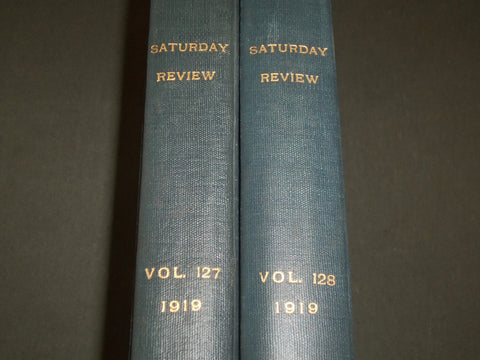 1919 SATURDAY REVIEW 2 BOUND VOLUMES - COMPLETE YR- PUBLISHED IN LONDON - R 1124