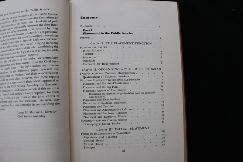 1946 PLACEMENT AND PROBATION IN THE PUBLIC SERVICE HARDCOVER BOOK - KD 9799