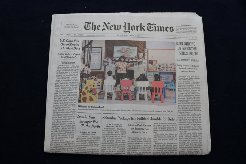 2024 JUNE 19 NEW YORK TIMES - BIDEN INITIATIVE ON IMMIGRATION SHIELDS 500,000